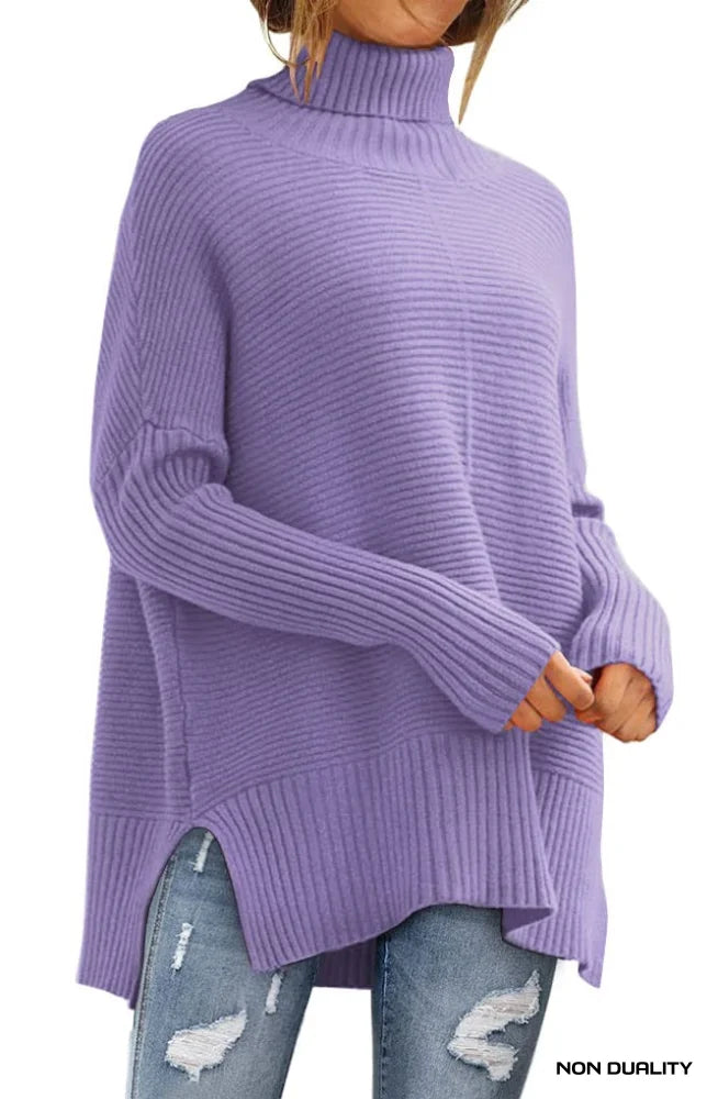 Non Duality | Oversized Turtleneck Sweater Light Purple / Small