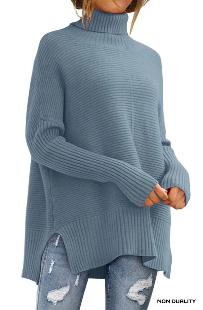 Non Duality | Oversized Turtleneck Sweater Indigo / Large