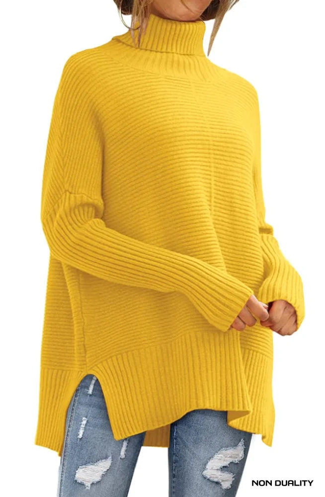 Non Duality | Oversized Turtleneck Sweater Yellow / Large