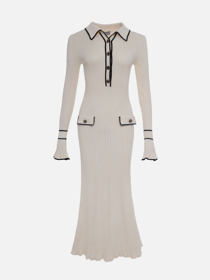 Fitted rib-knit maxi dress