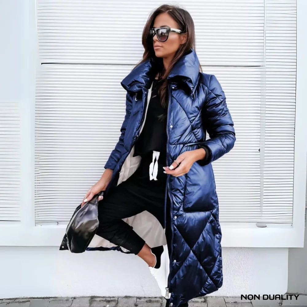 Non Duality | Luxury Quilted Winter Coat Blue / S