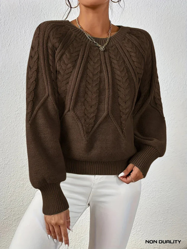 Non Duality | Chic Cable Knit Sweater Dark Brown / S