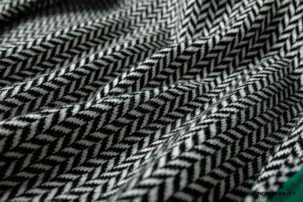 Non Duality | Chevron Contrast Turtleneck Fashion