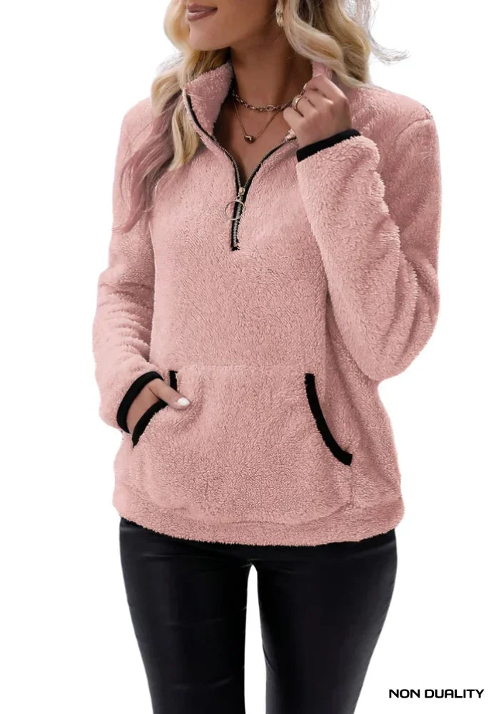 Non Duality | Cozy Sherpa Pullover Pink / S