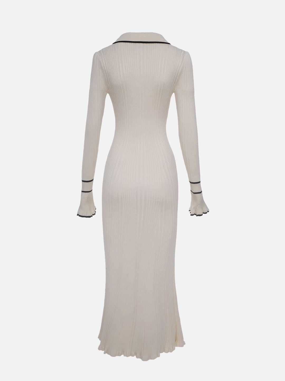 Fitted rib-knit maxi dress