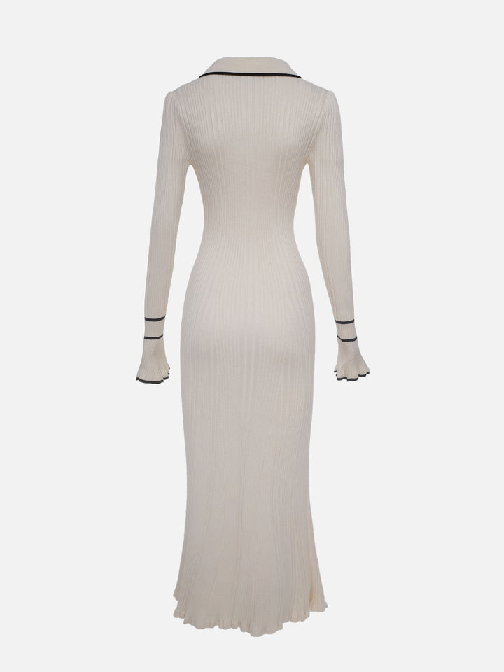 Fitted rib-knit maxi dress