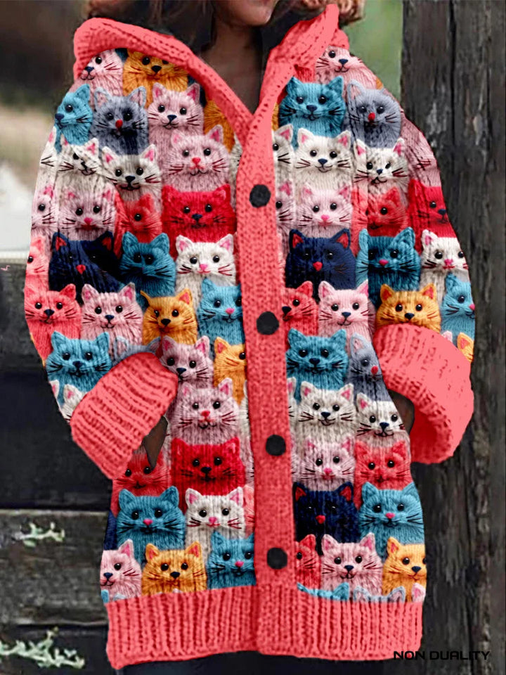 Non Duality | Colorful Knit Cat Cardigan Design 1 (Almost Sold Out) / S