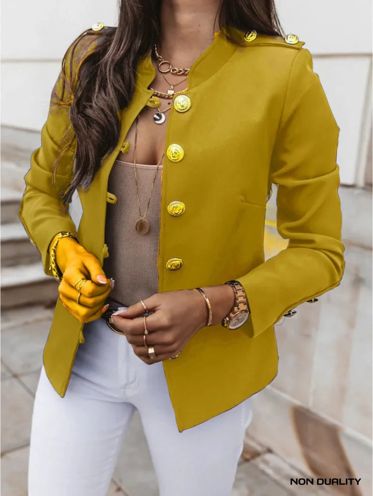 Non Duality | Elegant Buttoned Blazer Yellow / S Jackets