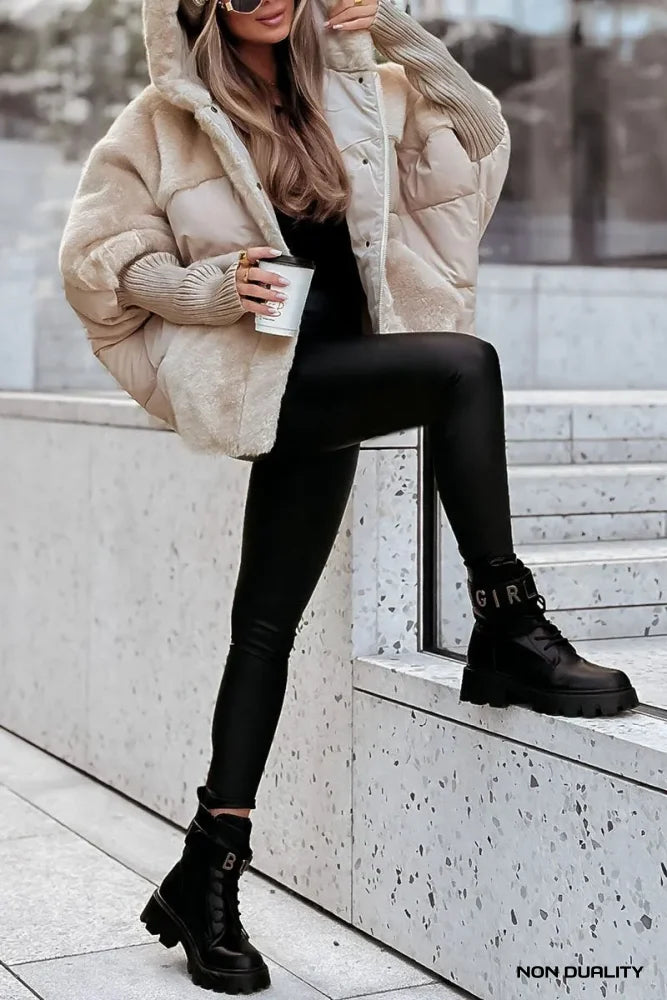 Non Duality | Cozy Oversized Puffer Jacket Apricot / S