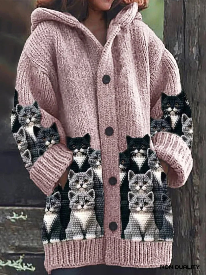 Non Duality | Cozy Knit Cat Cardigan Pink (Almost Sold Out) / S