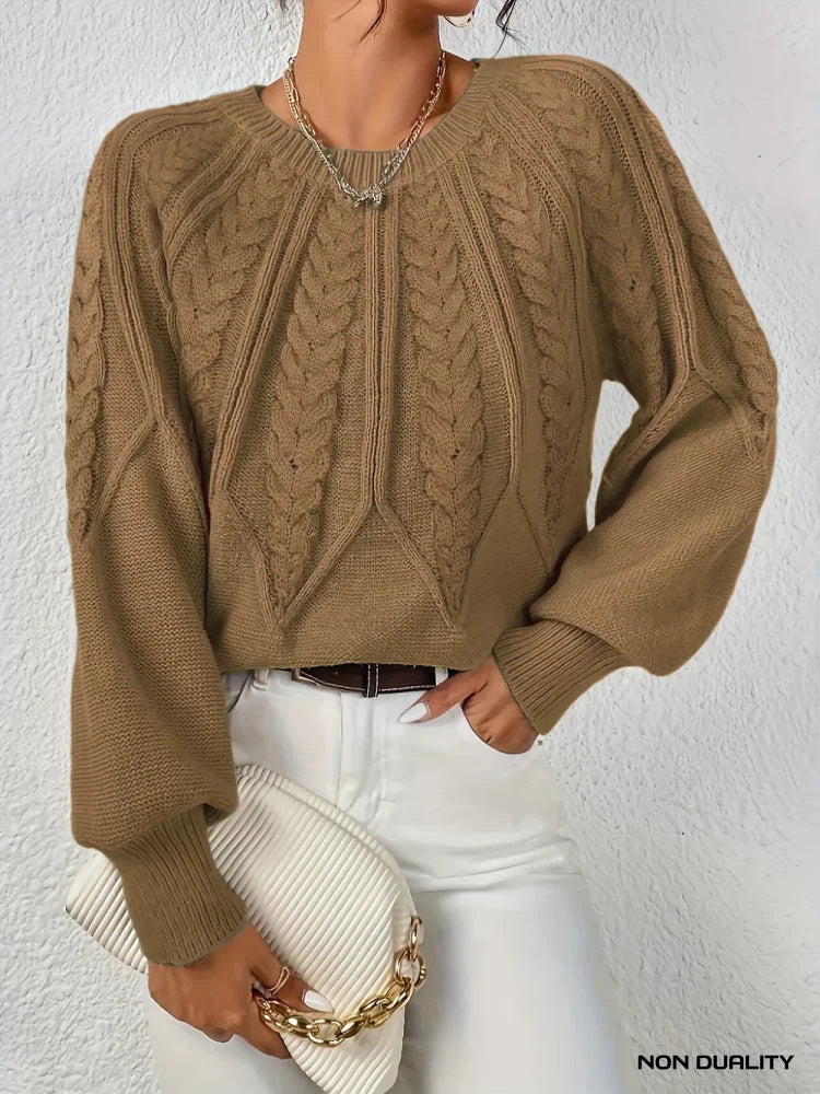 Non Duality | Chic Cable Knit Sweater Brown / S