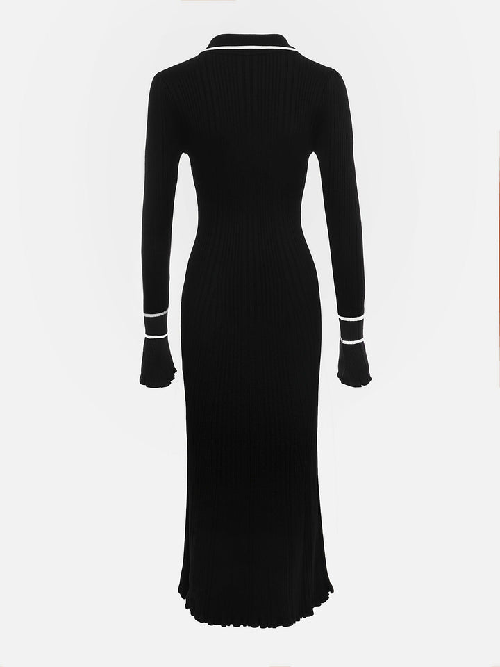 Fitted rib-knit maxi dress