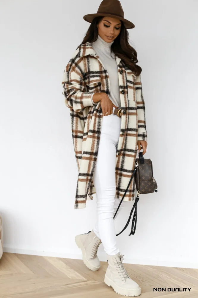 Non Duality | Checkered Wool-Blend Coat Jassen