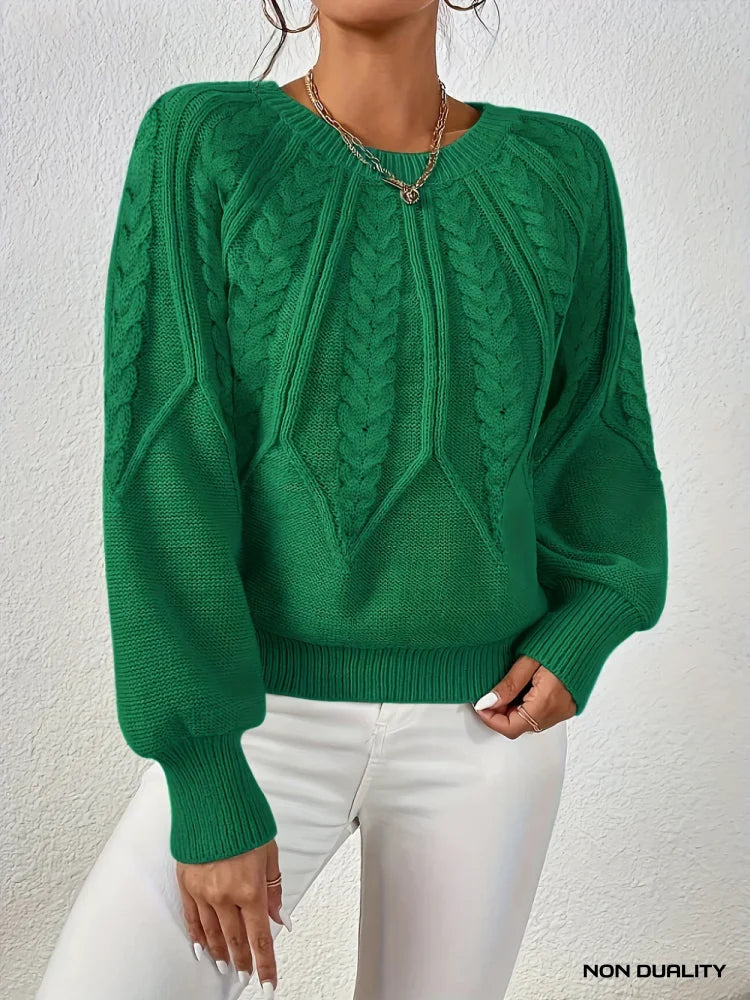 Non Duality | Chic Cable Knit Sweater Green / S