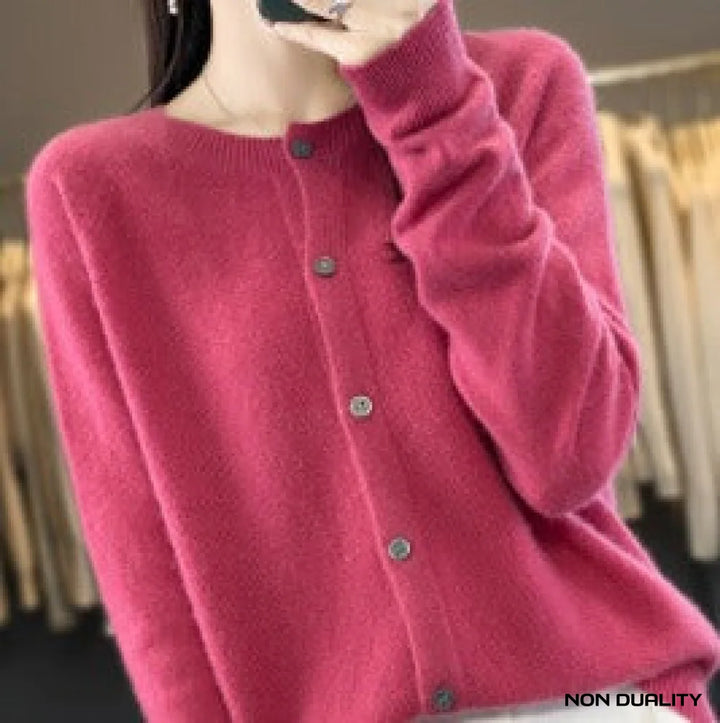 Non Duality | Soft Knit Buttoned Cardigan Pink / S