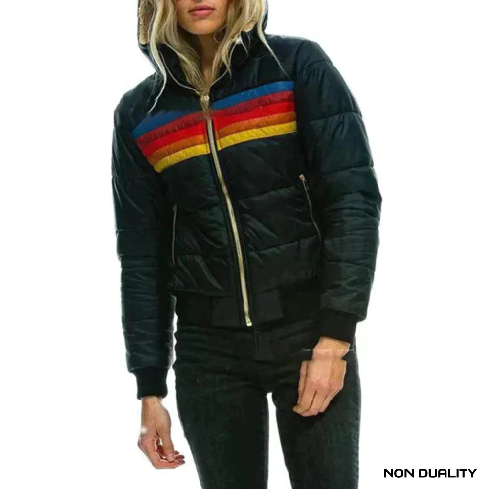 Retro Rainbow Puffer Jacket