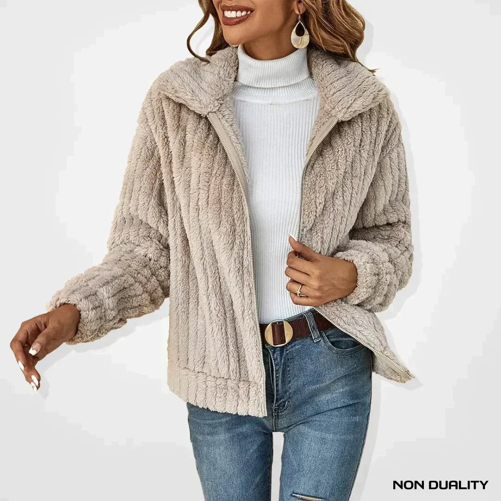 Non Duality | Casual Plushy Cardigan Beige / S