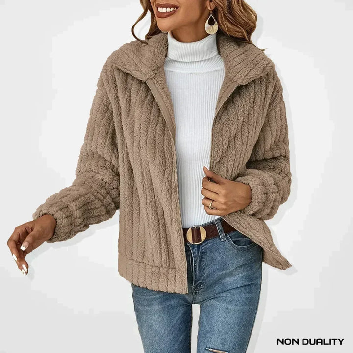 Non Duality | Casual Plushy Cardigan Khaki / S