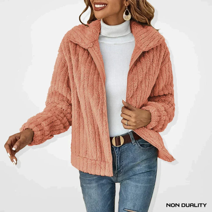 Non Duality | Casual Plushy Cardigan Pink / S