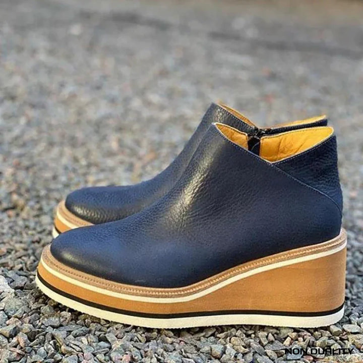 Charlotte | Sophisticated Ankle Boots Dark Blue / 35