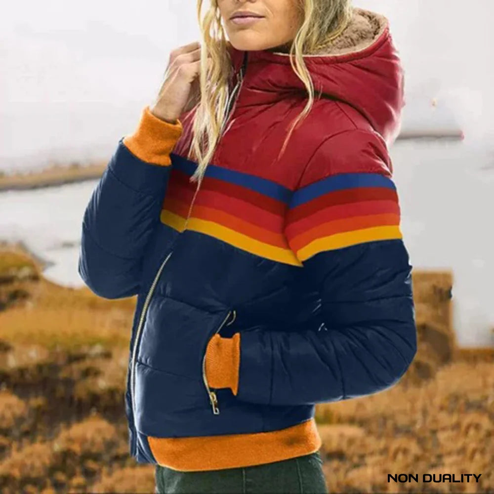 Retro Rainbow Puffer Jacket