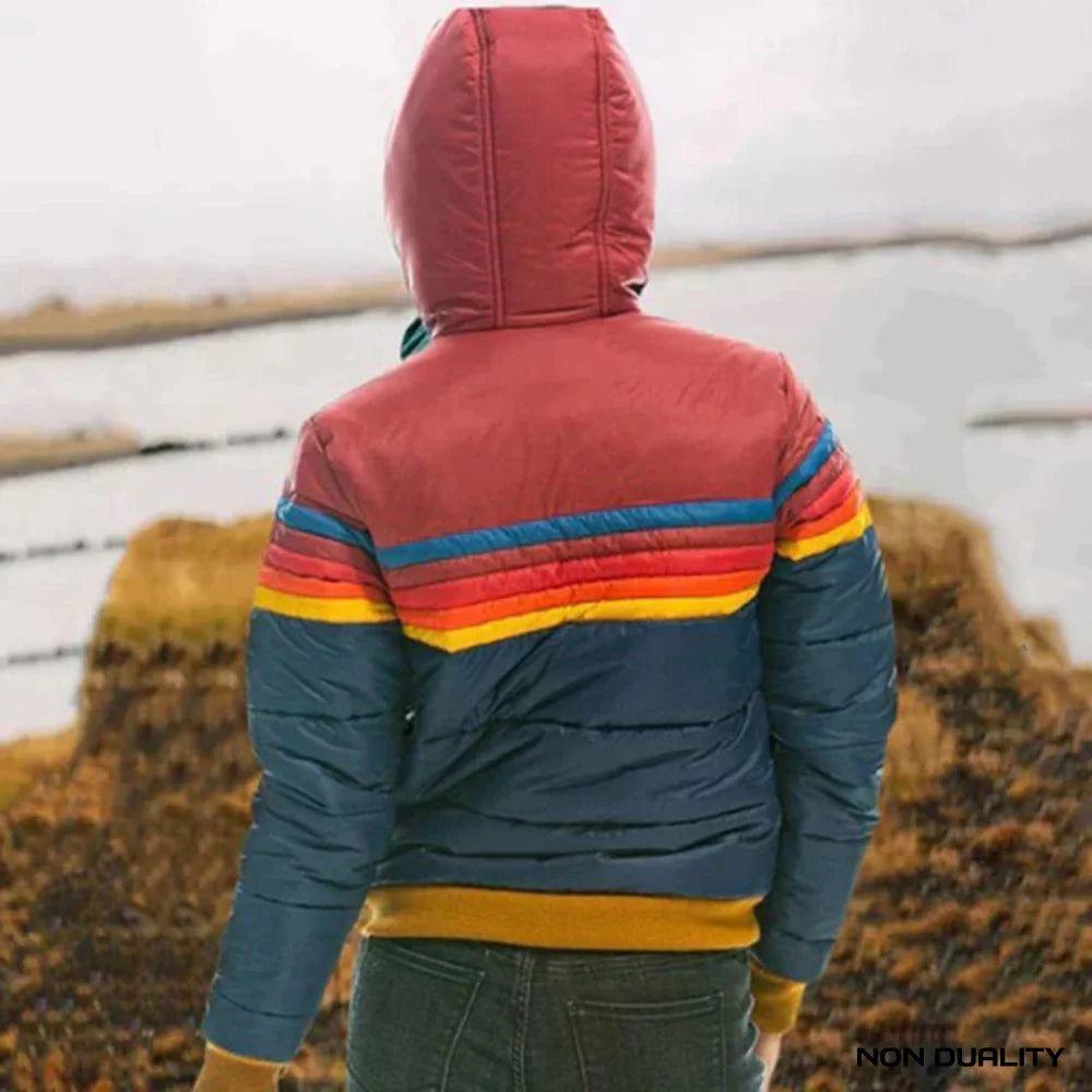 Retro Rainbow Puffer Jacket