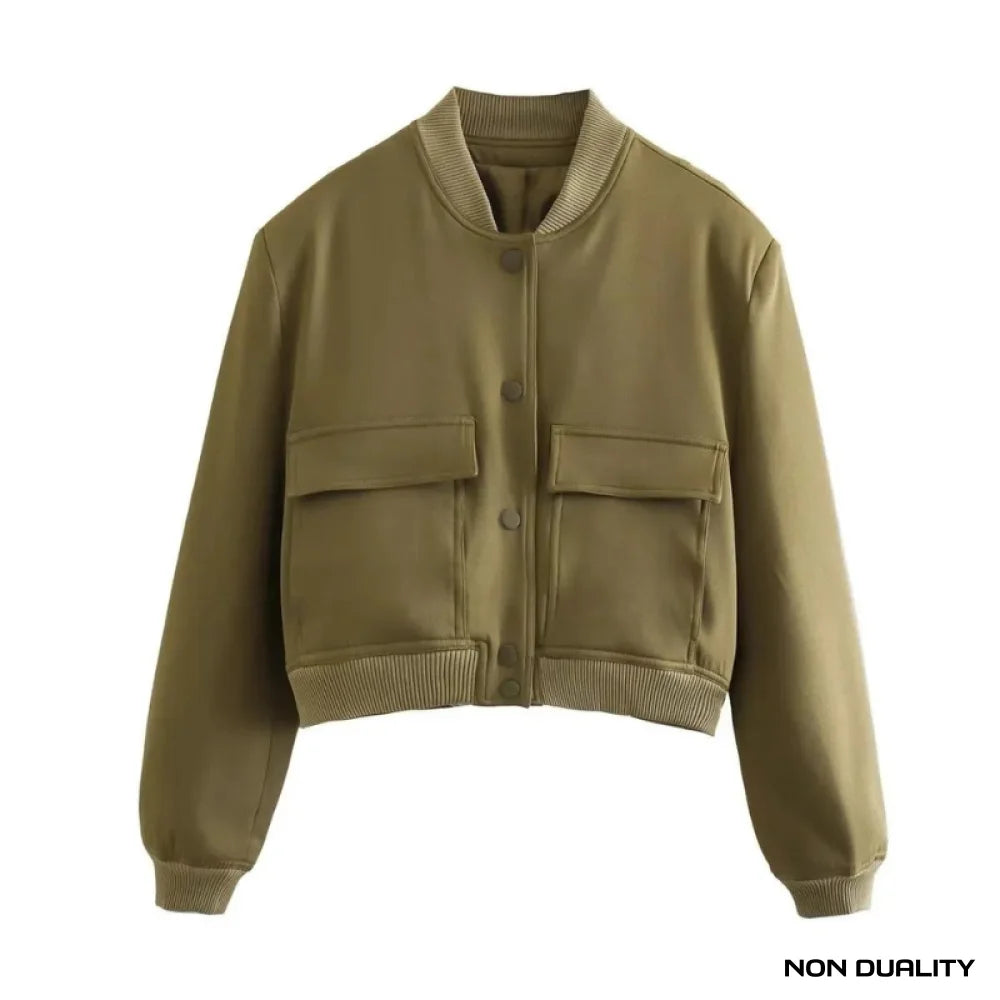 Non Duality | Essential Pocket Bomberjack Legergroen / S Jacket