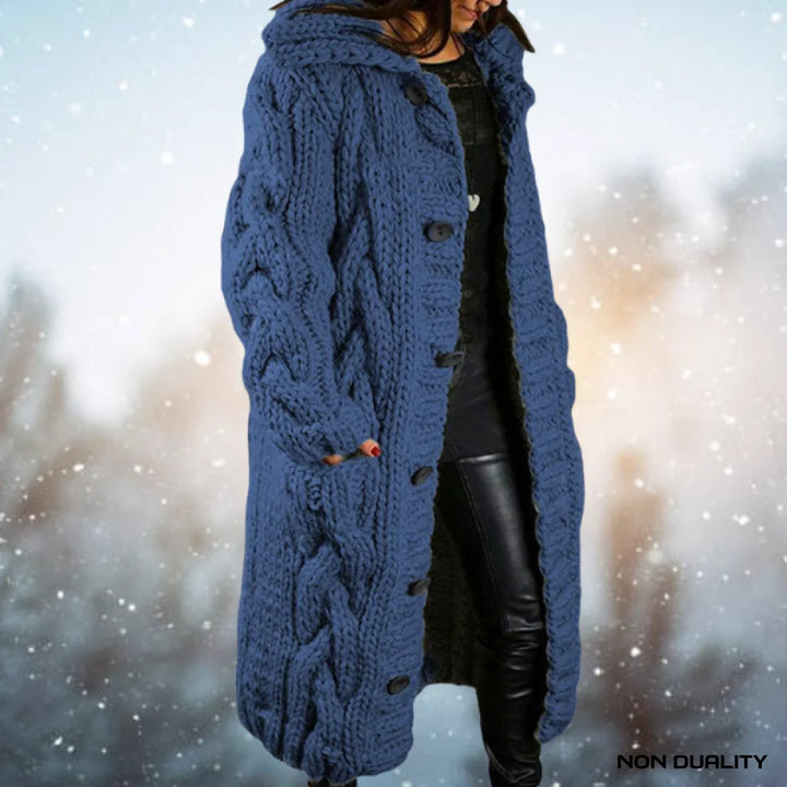 Non Duality | Winter Bliss Cardigan Marineblauw / S *Karissa™ Luxueus Comfort Dik Geweven Dames Vest