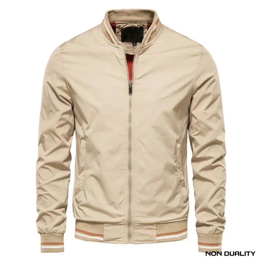 Non Duality | Striped Bomber Jacket Khaki / M