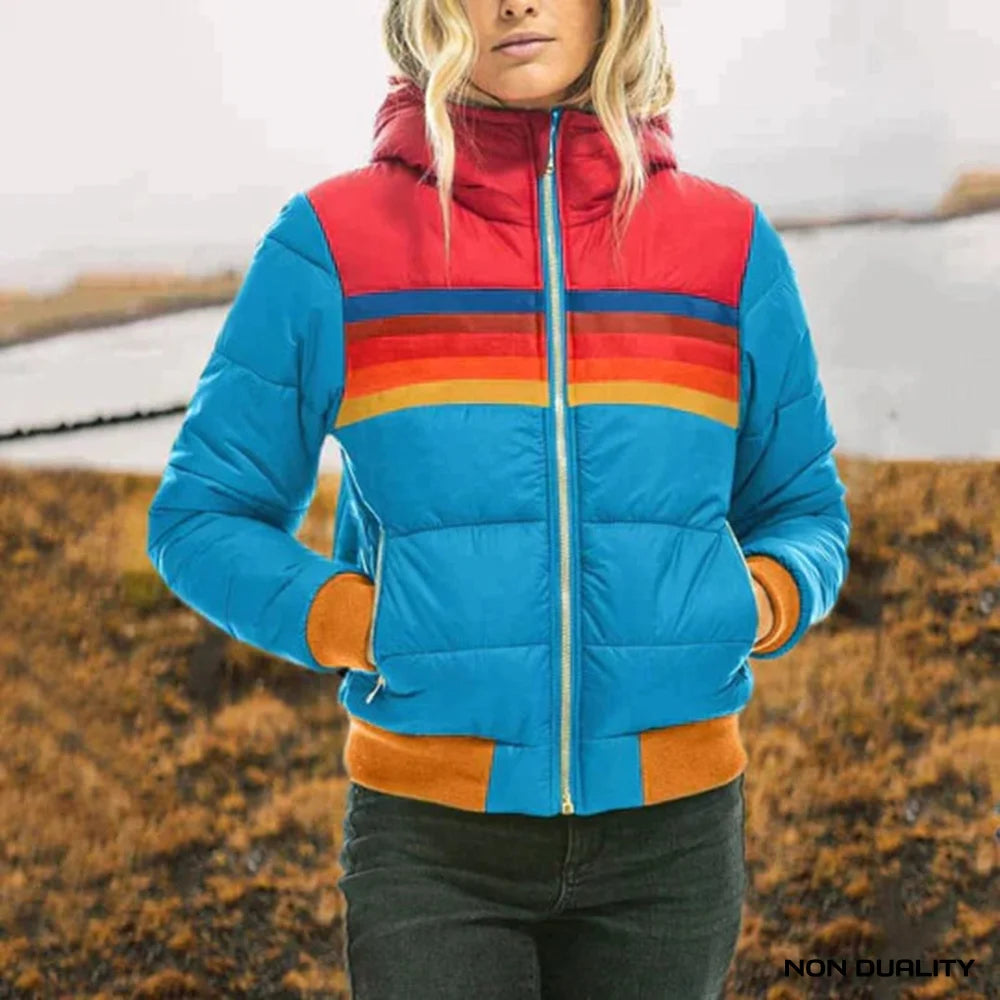 Retro Rainbow Puffer Jacket Lichtgevend / Xs