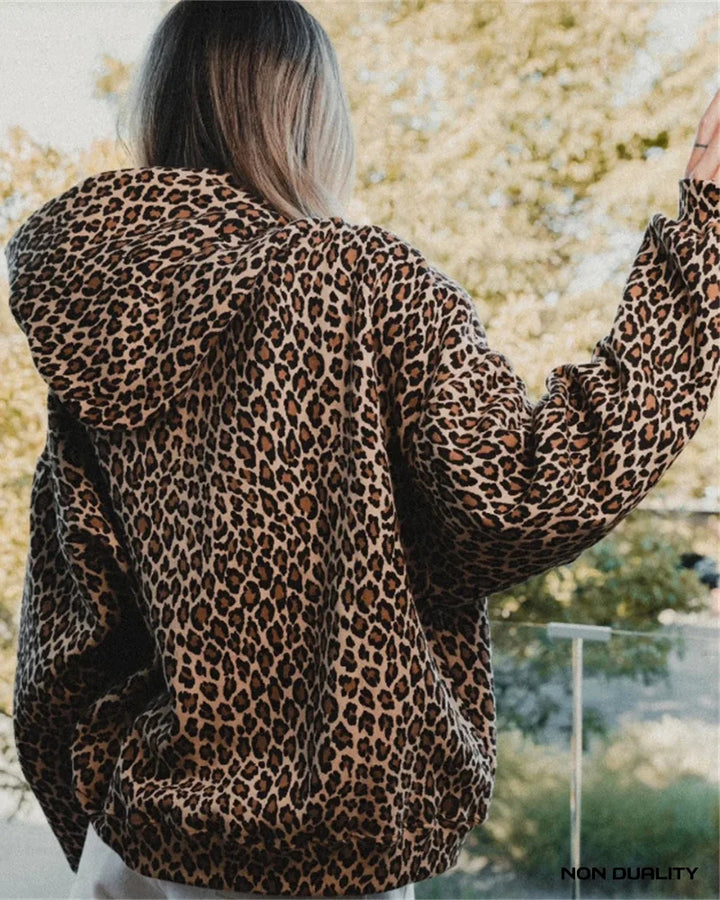 Non Duality | Aya Leopard Oversized Unisex Hoodie