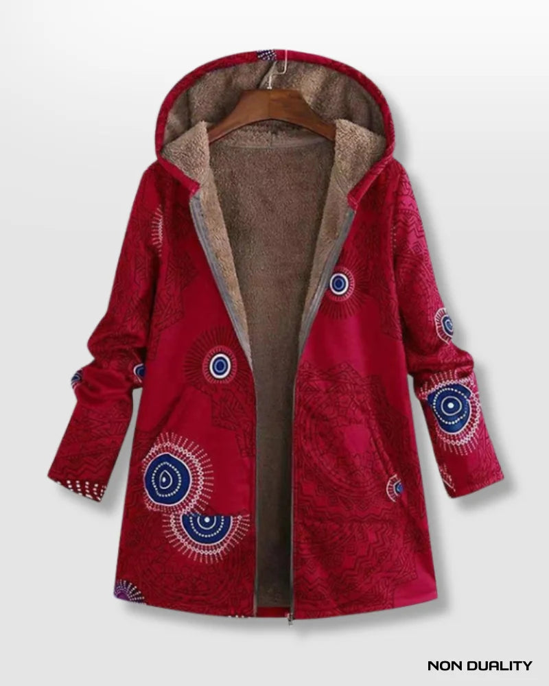 Non Duality | Boho Chic Hooded Fleece Coat Jacket