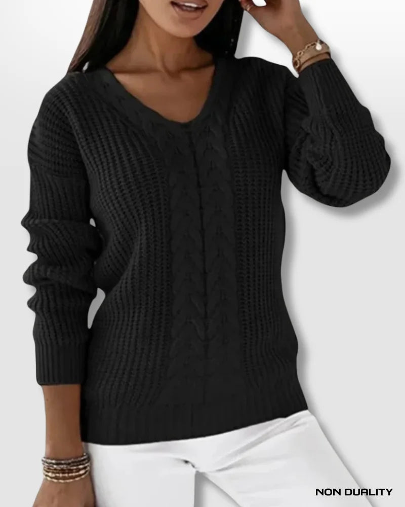 Non Duality | Chic Cable Knit Top