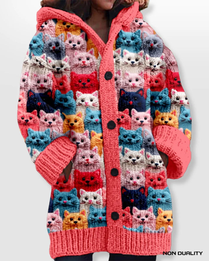 Non Duality | Colorful Knit Cat Cardigan