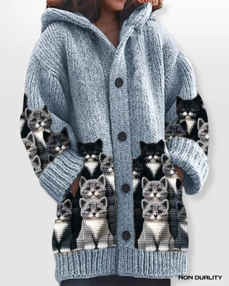 Non Duality | Cozy Knit Cat Cardigan