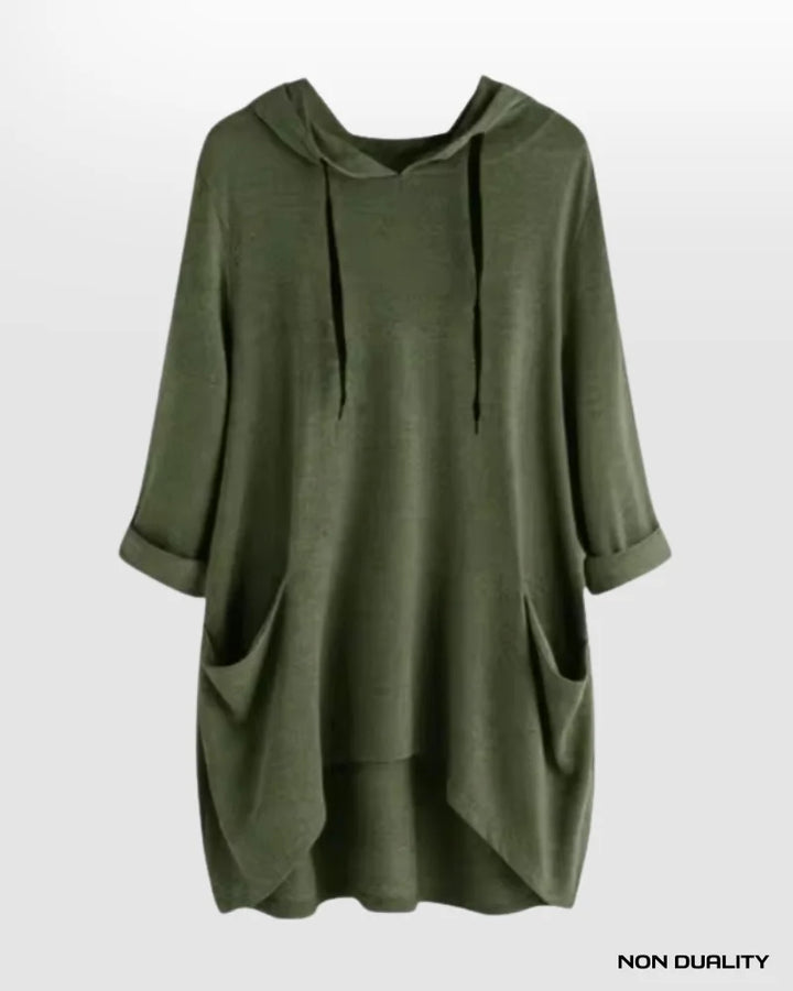 Non Duality | Cozy Pocket Hooded Tunic Shirt Women