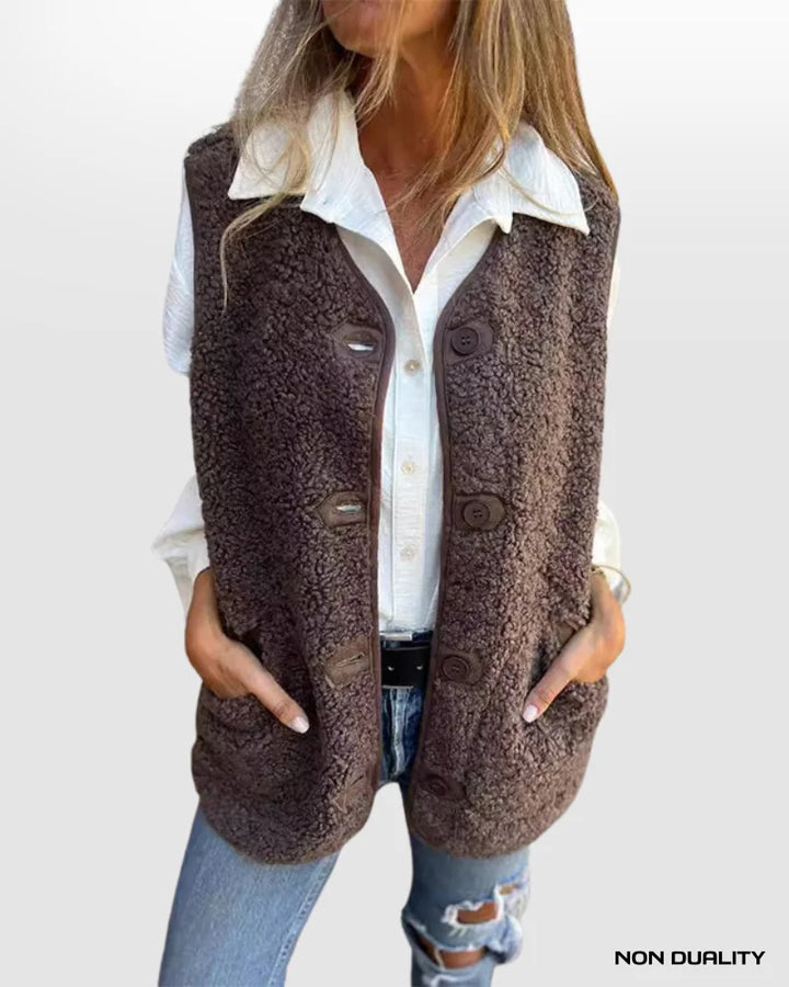 Non Duality | Cozy Sherpa Button Vest