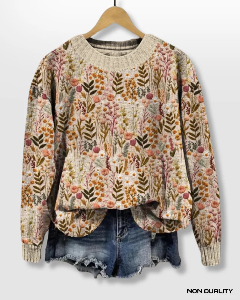 Non Duality | Floral Meadow Knit Sweater