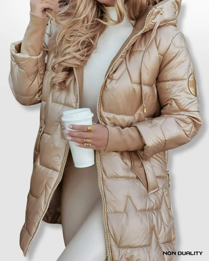 Non Duality | Quilted Gold Puffer Coat Jas