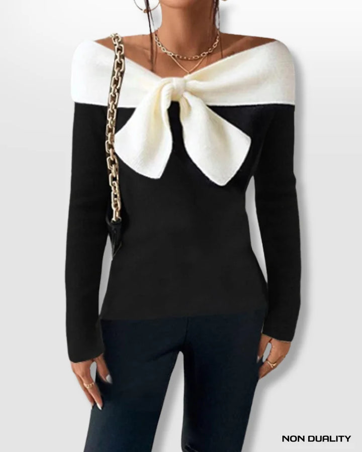 Non Duality | Timeless Elegance Bow Sweater