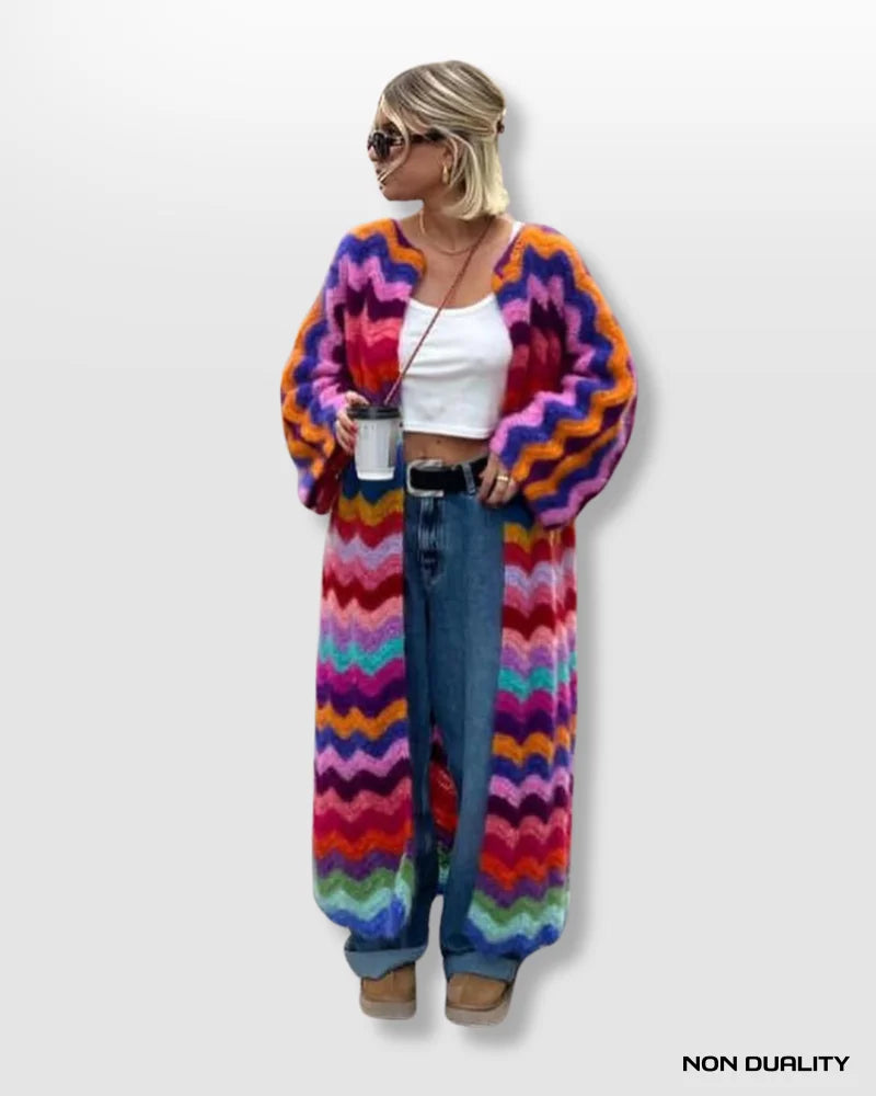 Non Duality | Vibrant Waves Maxi Cardigan