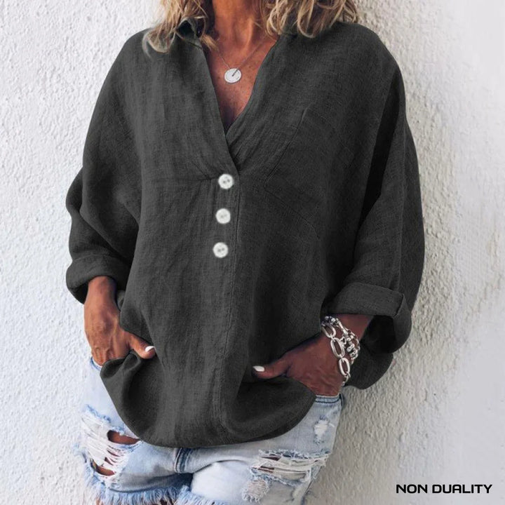 Non Duality | Effortless Button-Up Blouse Black / S Blouses & Shirts