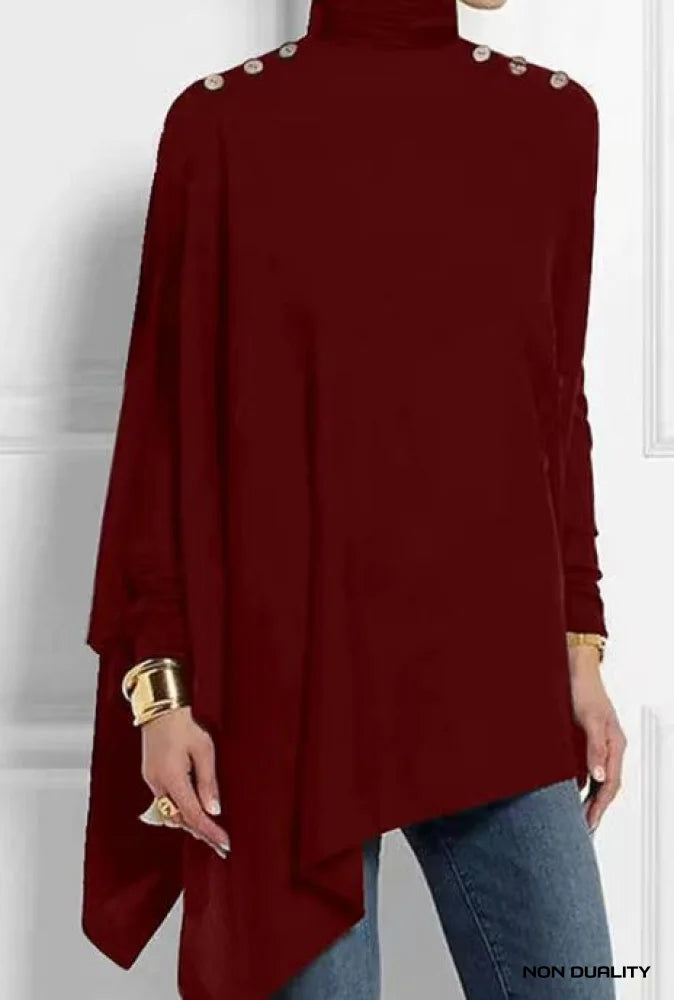 Non Duality | Stylish Asymmetric Women’s Top Rood / S Blouses & Shirts