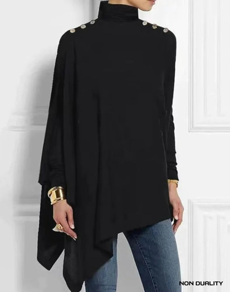 Non Duality | Stylish Asymmetric Women’s Top Zwart / S Blouses & Shirts