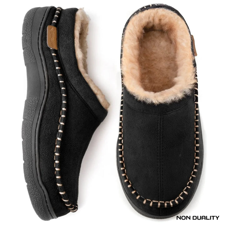 Non Duality | Soft Fleece Comfort Slippers Black / Gray 38