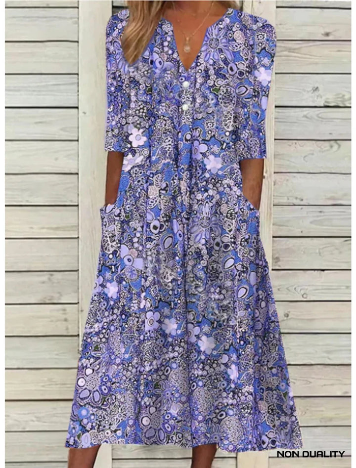 Non Duality | Floral Print Dress Blue / S