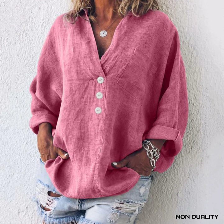 Non Duality | Effortless Button-Up Blouse Pink / S Blouses & Shirts