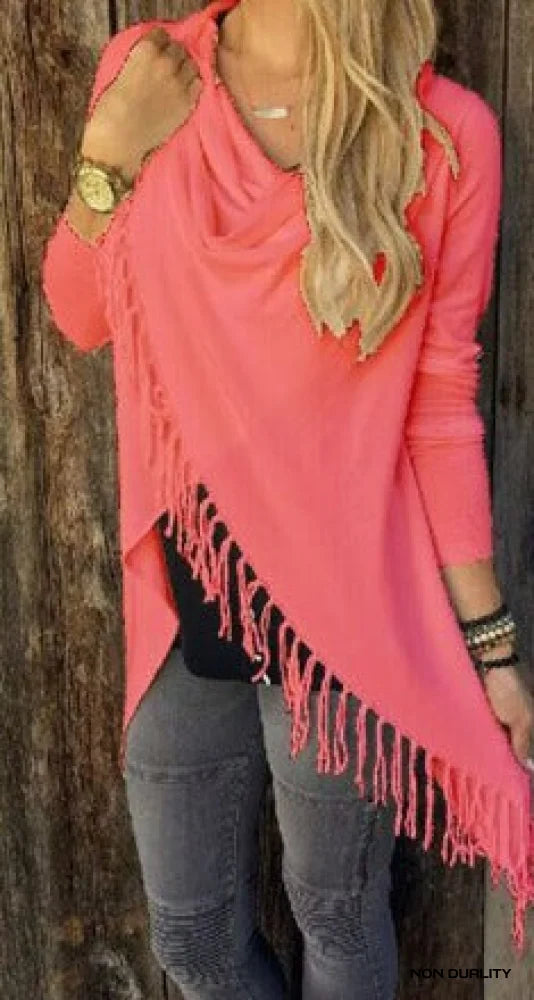 Non Duality | Chic Fringe Sweater Xs / Pink