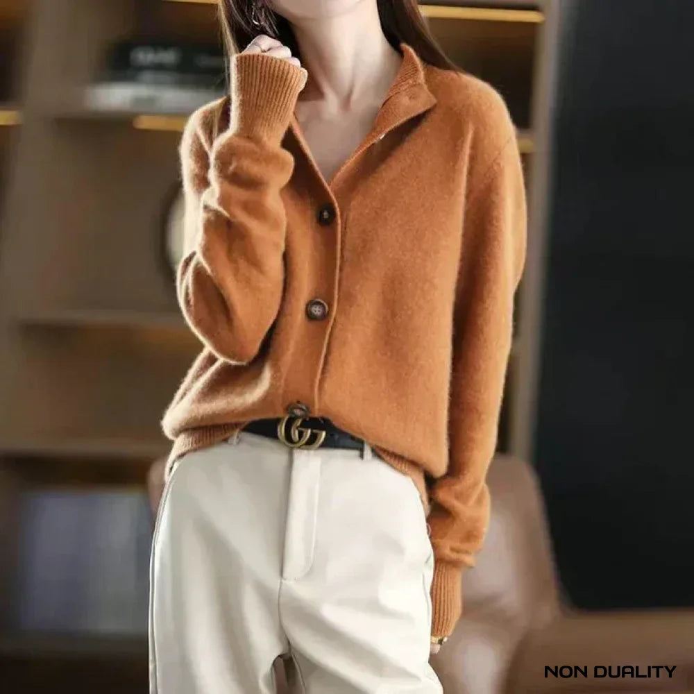 Non Duality | Elegant Comfort Cardigan Rust Orange / S