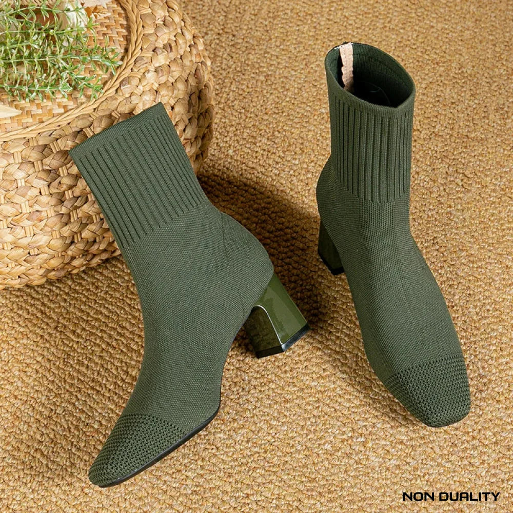 Non Duality | Elegant Knit Boots Bali Green / 34 Bottine